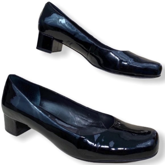 Nine West | Shoes | Nine West Poised Black Patent Block Heel Pumps | Poshmark